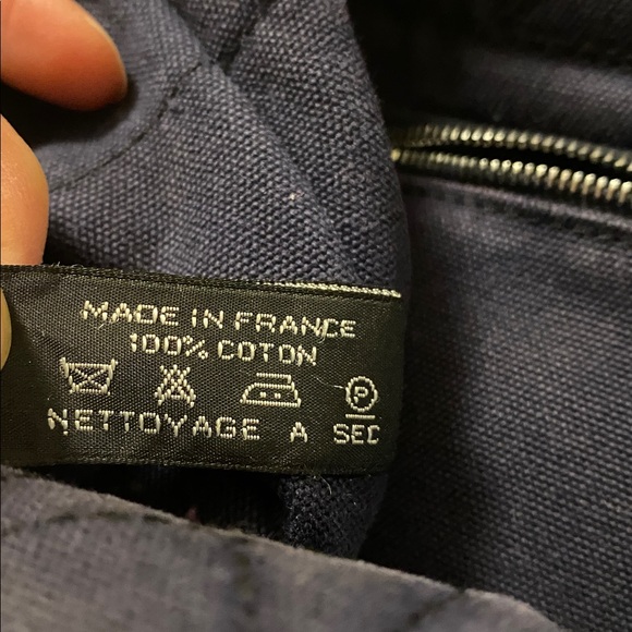 Hermès Fourre-Tout Tote Cotton Canvas Washed Black Navy - Picture 4 of 11